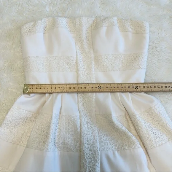 BCBGMaxAzria Dorothea Strapless Babydoll Mini Dress Fairy Whimsical Wedding - Picture 8 of 14